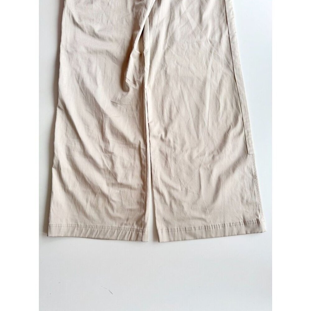 ZARA Beige Satin High Rise Cargo Wide Pants, Size M - Picture 9 of 13